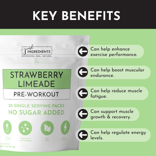 Strawberry Limeade Pre-Workout Single Serving Packs (20) - By Baano