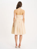 Idella Yellow Gingham U Neck Midi Dress