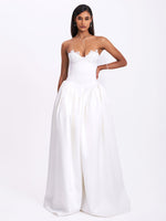 Naila Lace Trim Strapless Drop Waist Wedding Gown Miss Circle