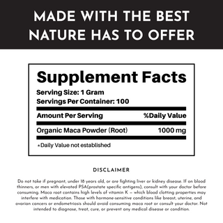 Organic Maca Root - By Baano