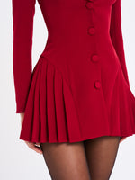 Delia Burgundy Blazer Dress with Pleated Detail Miss Circle