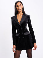 Calista Black Velvet Blazer Mini Dress Miss Circle