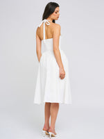 Gianna White Embroidered Halter Maxi Dress Miss Circle