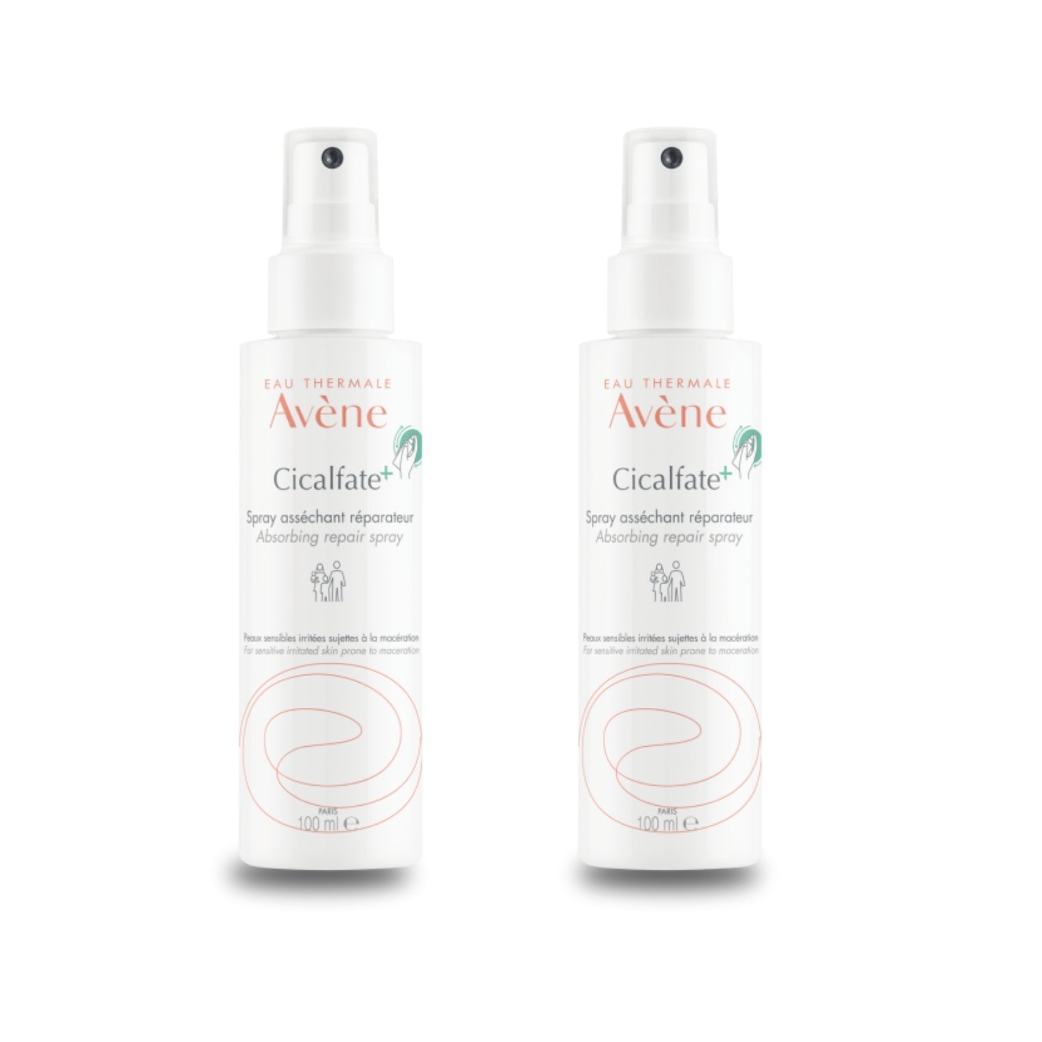 Avene Cicalfate Repair Spray 100 ml Spray for Sensitive Skin -2 Pack - By Baano