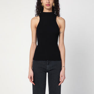 Black Ribbed Tank Top - By Baano