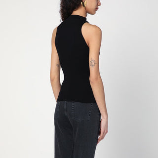 Black Ribbed Tank Top - By Baano