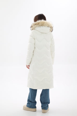 Genuine Fur Trim Down Fill Coat - By Baano
