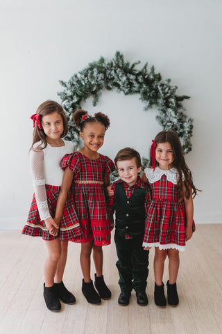 *PREORDER* Christmas Tartan Charlotte Dress - By Baano