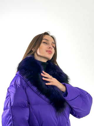 Genuine Silver Fox Premium Down Fill Coat - By Baano