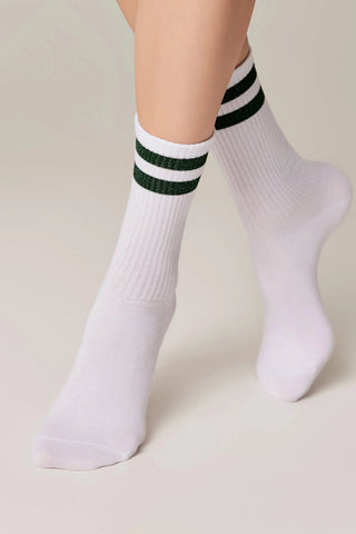 Conte Cotton Long Socks Active 157 - Lurex Stripes - By Baano