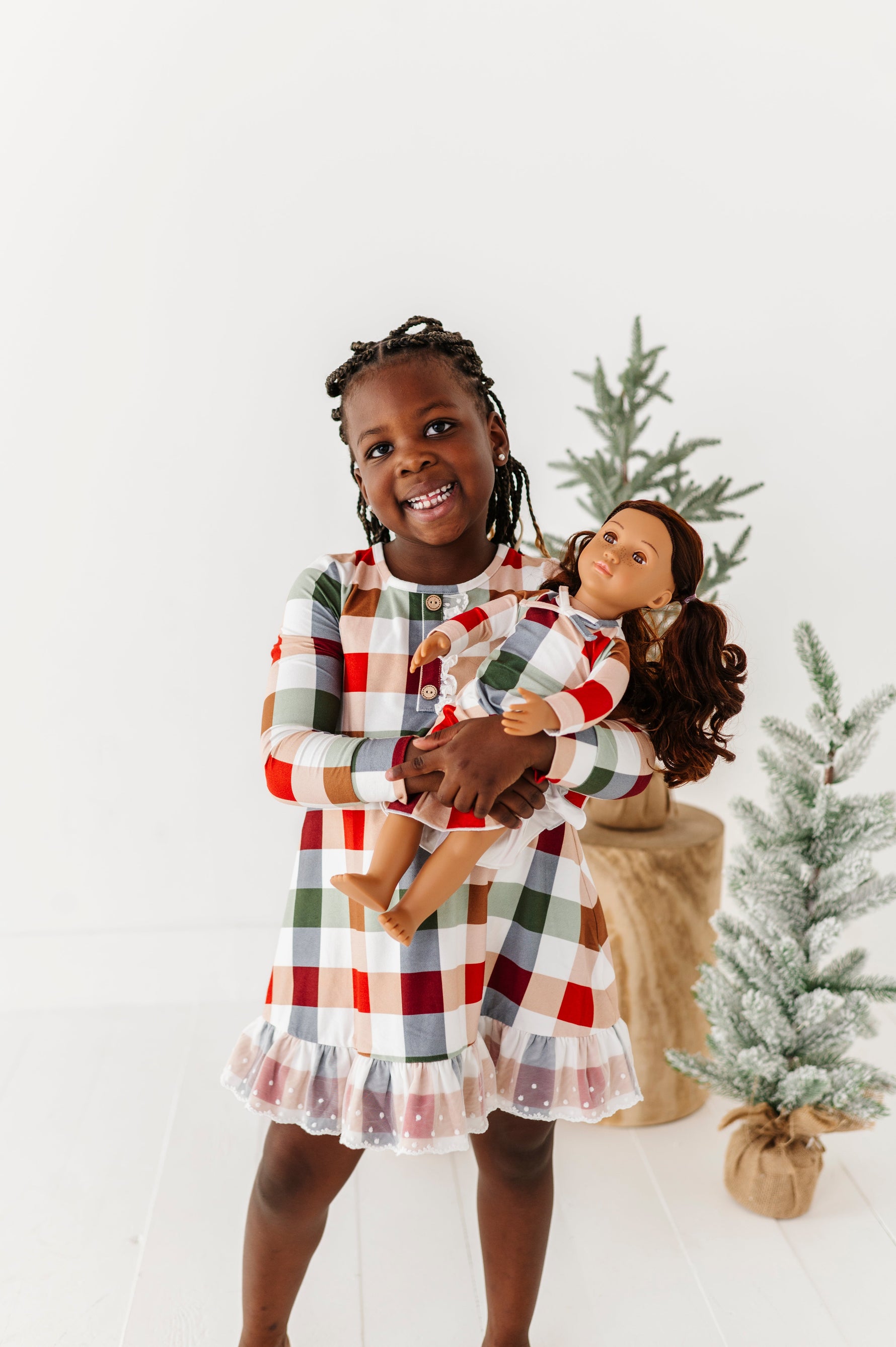 Holiday Plaid | DOLL DRESS - By Baano