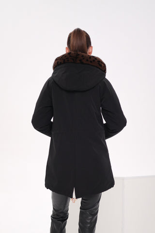 Genuine Scandinavian Mink Fur Parka with Rabbit Fur Insulation
