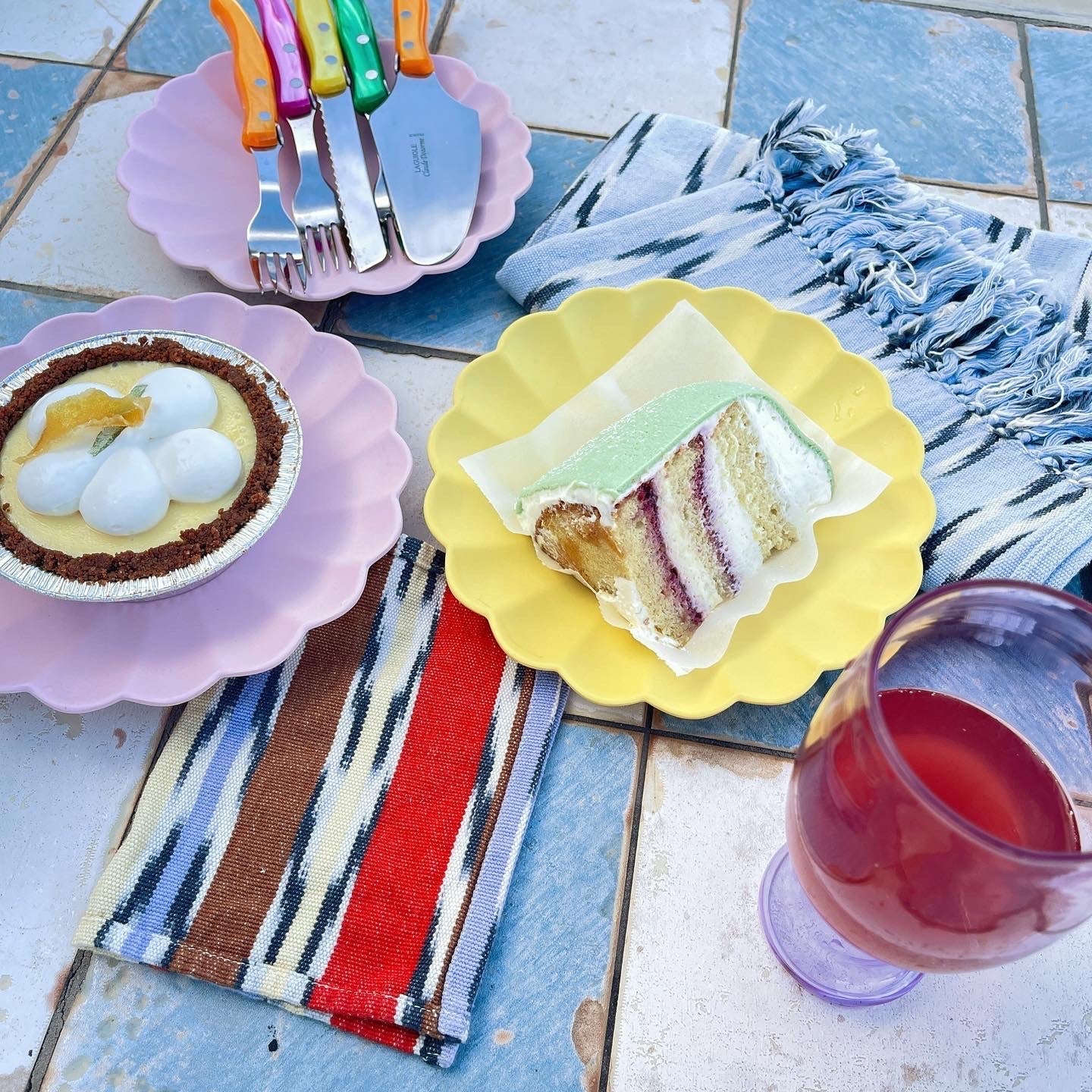 Xela Multi Jaspe Cocktail Napkins Set of 4