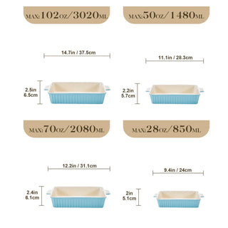Bakeware Set Blue Baking Dishes