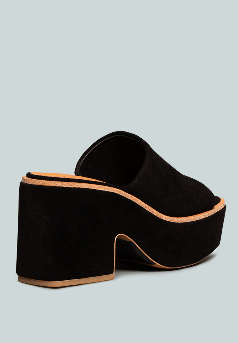 Bardot Fine Suede Handcrafted Platform Slides