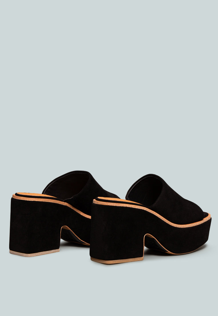 Bardot Fine Suede Handcrafted Platform Slides