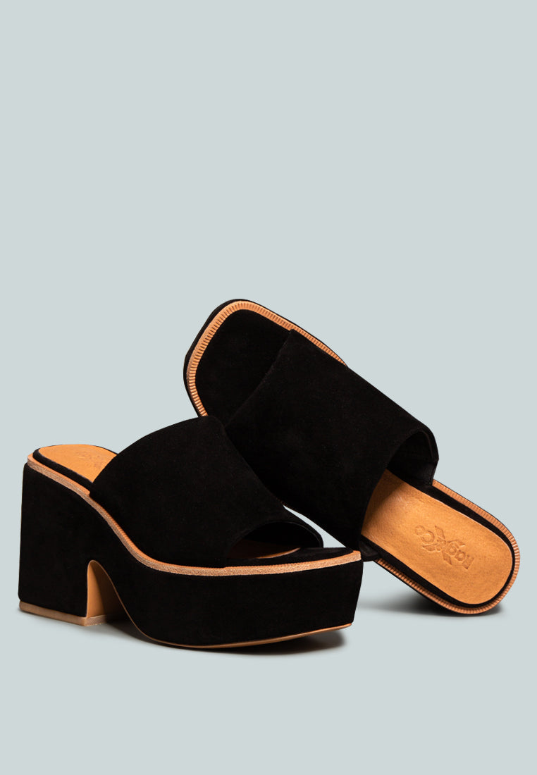 Bardot Fine Suede Handcrafted Platform Slides