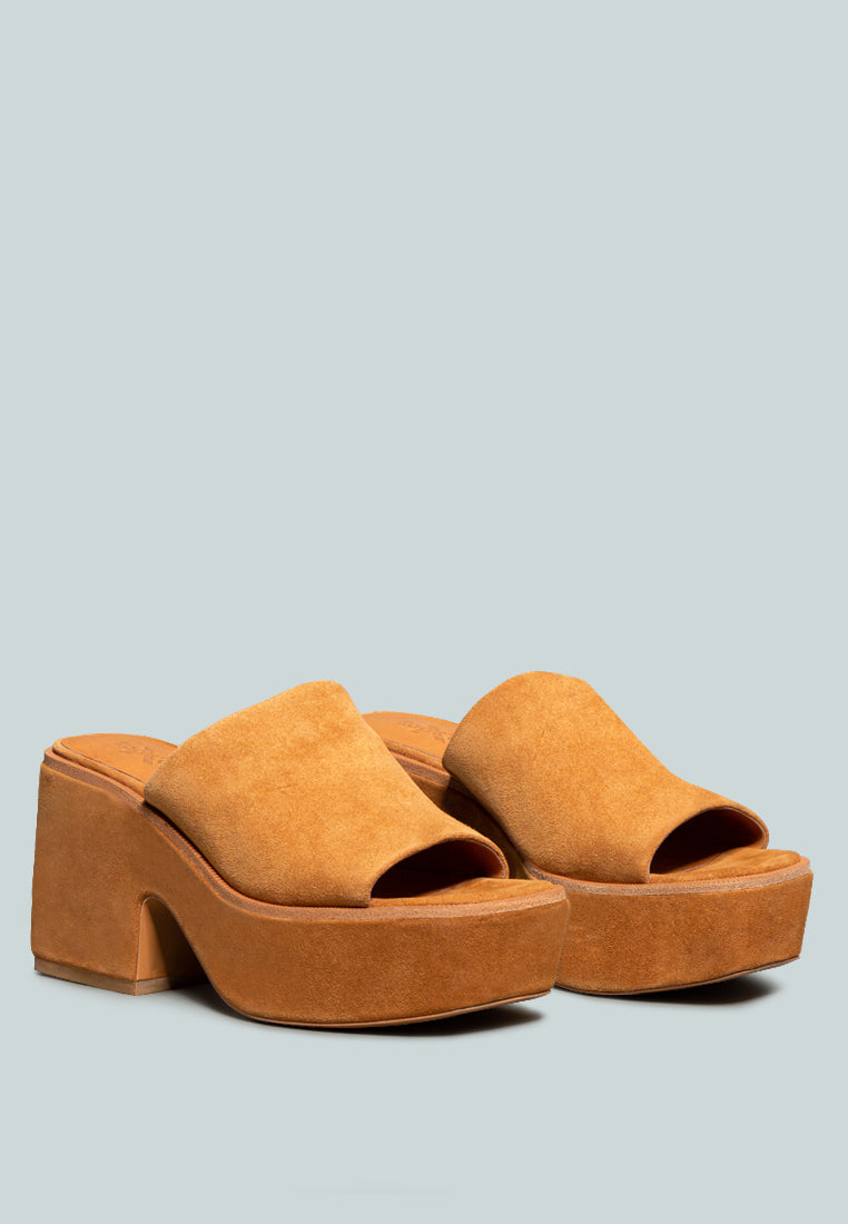 Bardot Fine Suede Handcrafted Platform Slides