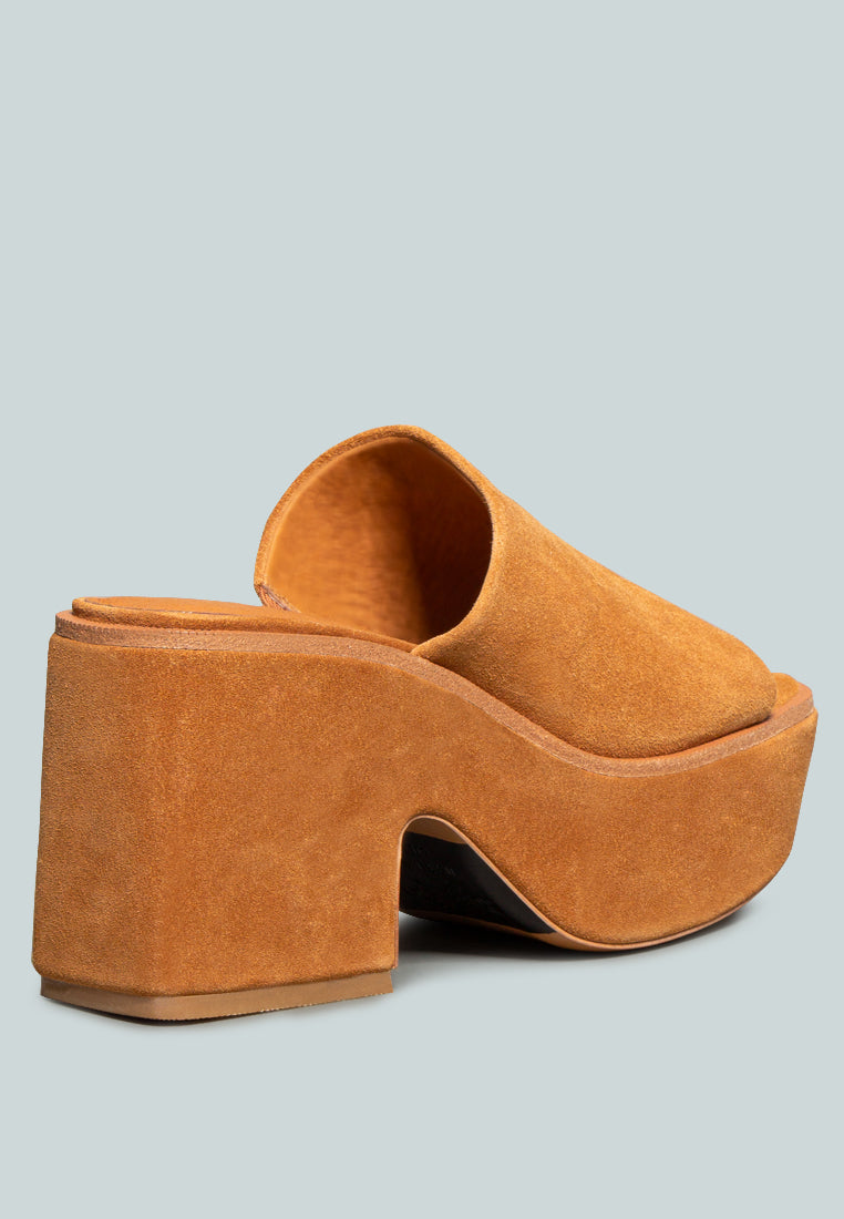 Bardot Fine Suede Handcrafted Platform Slides