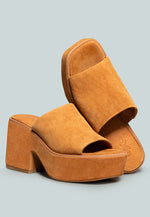 Bardot Fine Suede Handcrafted Platform Slides