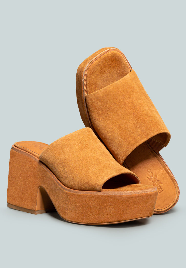 Bardot Fine Suede Handcrafted Platform Slides