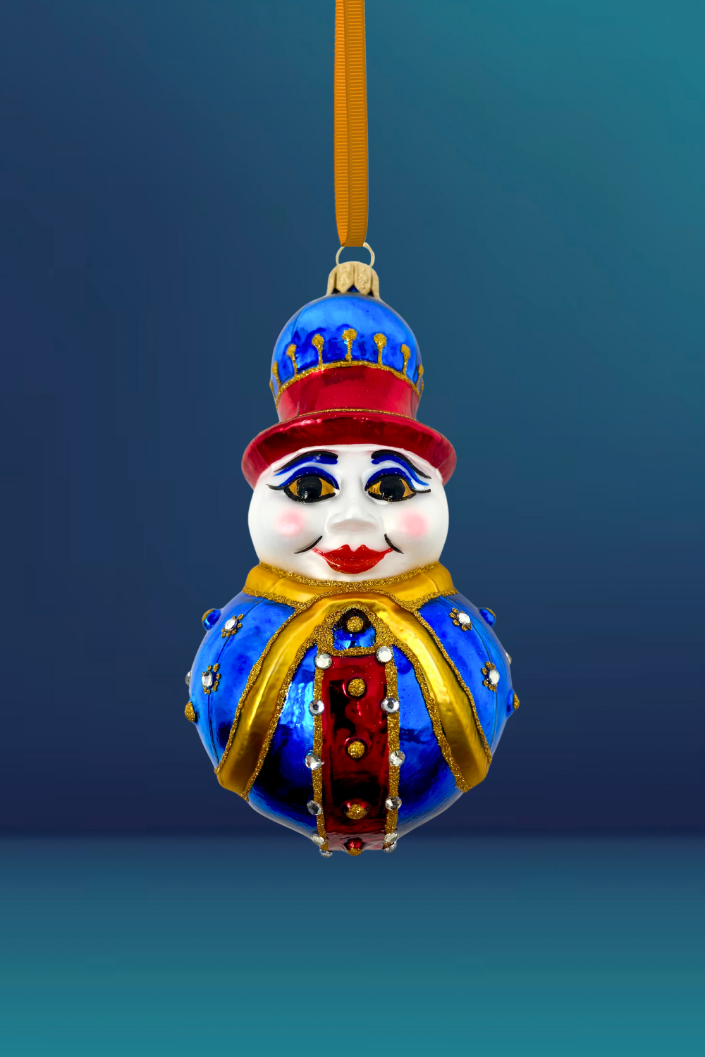 Bart Black Snowman Glass Ornament