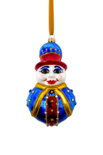 Bart Black Snowman Glass Ornament