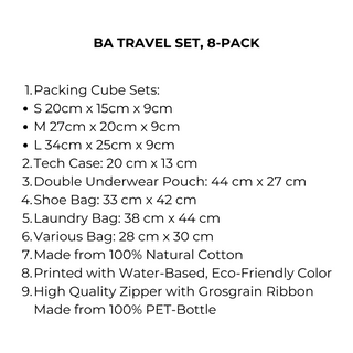 BA Travel Set, 8-pack Black