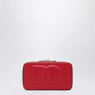 Red Leather Shoulder Bag With Logo - By Baano