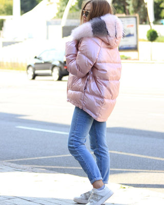 ⇆ Nicole Genuine Polar Fox Reversible Down Coat - By Baano