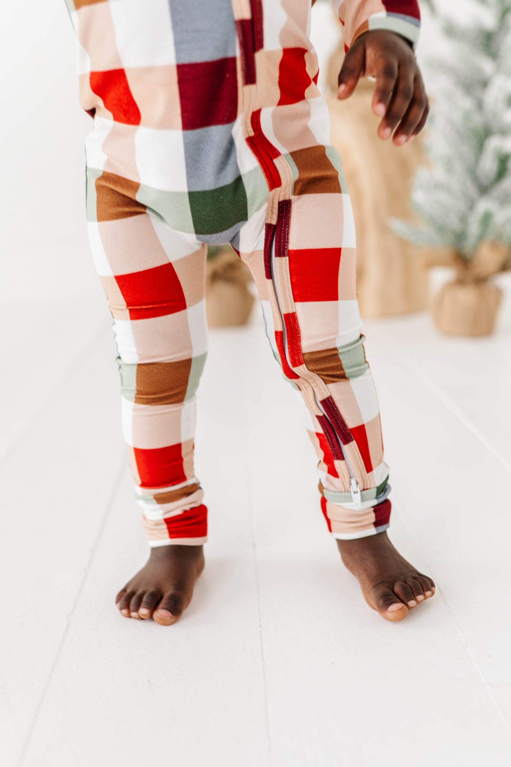 Holiday Plaid | ZIP ROMPER - By Baano
