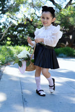 Camille- Black/White Leather Mary Jane Shoes