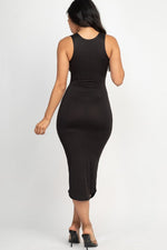 Split Neck Tank Midi Dress (CAPELLA)