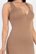 Split Neck Tank Midi Dress (CAPELLA)