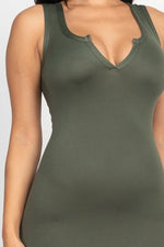 Split Neck Tank Midi Dress (CAPELLA)