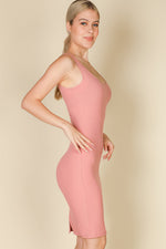 Ribbed Back Slit Bodycon Dress (CAPELLA)