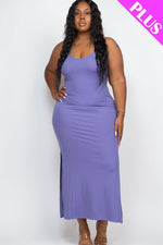 PLUS SIZE Ribbed Side Slit Long Cami Dress (CAPELLA)