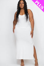 PLUS SIZE Ribbed Side Slit Long Cami Dress (CAPELLA)