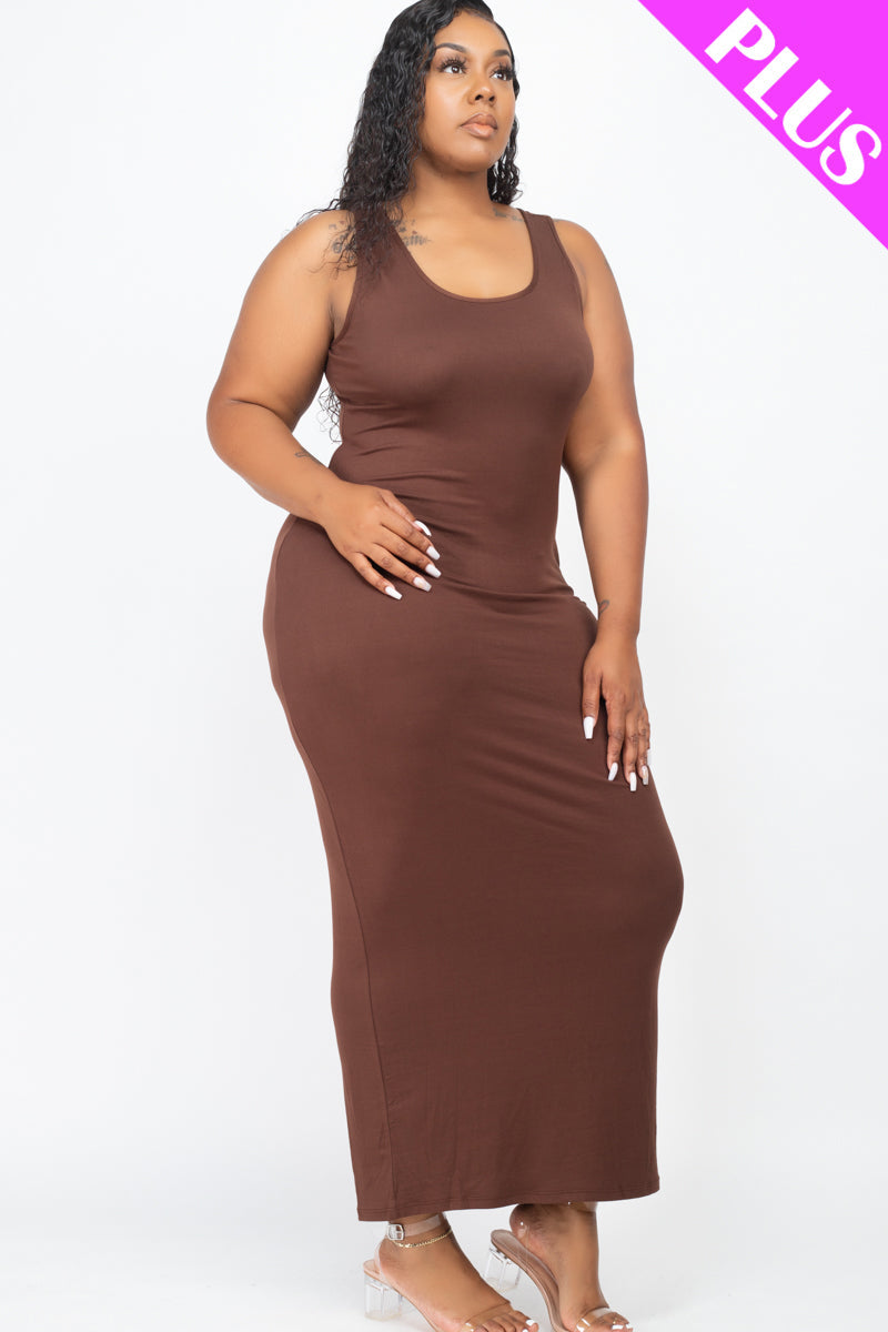 Plus Size Solid Basic Maxi Dress (CAPELLA)