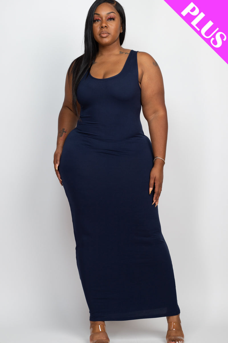 Plus Size Solid Basic Maxi Dress (CAPELLA)
