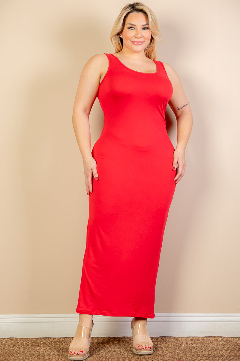 Plus Size Solid Basic Maxi Dress (CAPELLA)