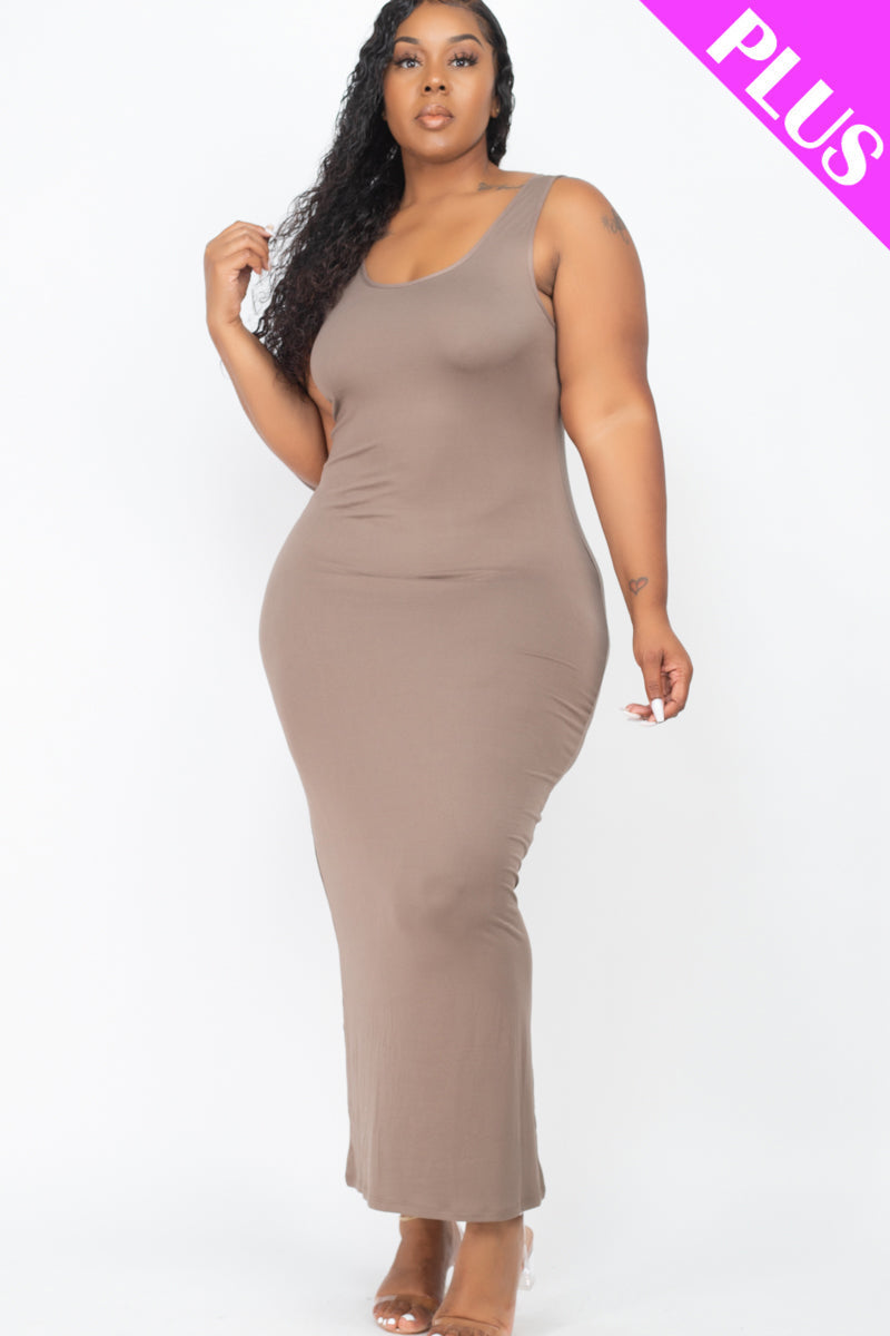 Plus Size Solid Basic Maxi Dress (CAPELLA)