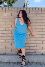 Plus Size Ribbed Sleeveless Bodycon Dress (CAPELLA)