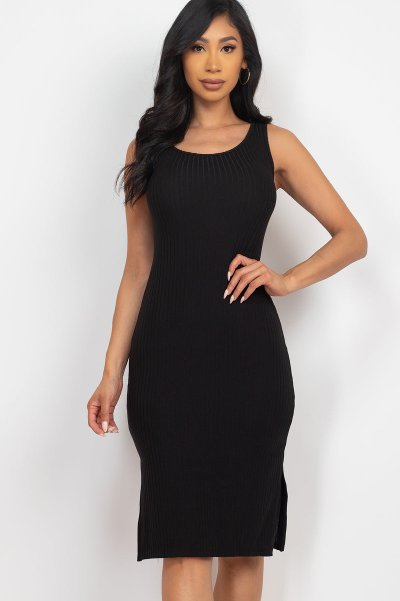 Ribbed Side Slit Tank Dress (CAPELLA)