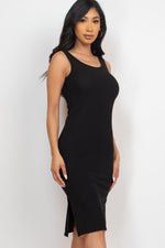 Ribbed Side Slit Tank Dress (CAPELLA)
