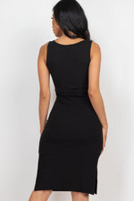 Ribbed Side Slit Tank Dress (CAPELLA)