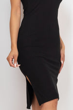 Ribbed Side Slit Tank Dress (CAPELLA)