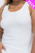 Plus Size Ribbed Side Slit Tank Dress (CAPELLA)