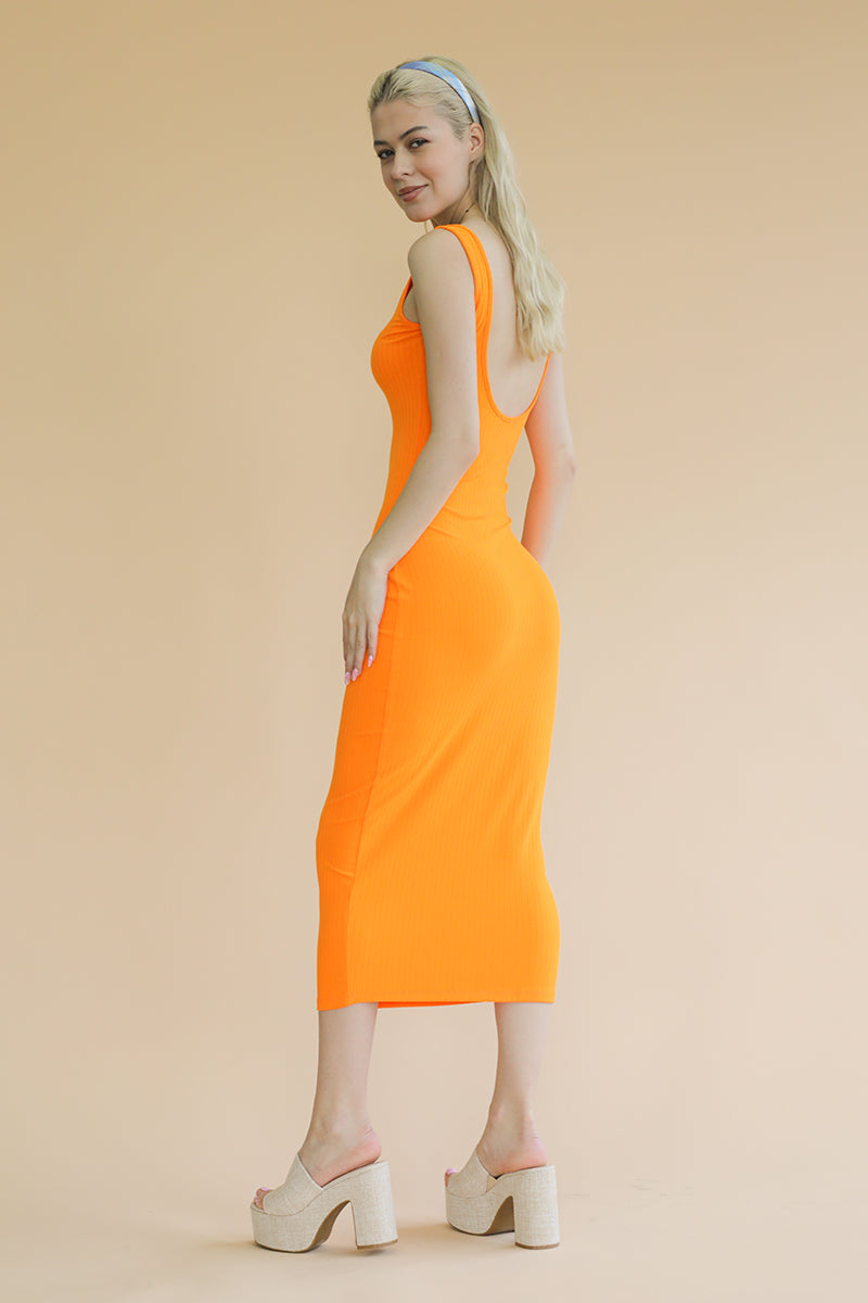 Ribbed Open Back Sleeveless Maxi Dress (CAPELLA)