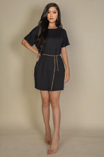 Side Pocket Double Folded Mini Dress (CAPELLA)